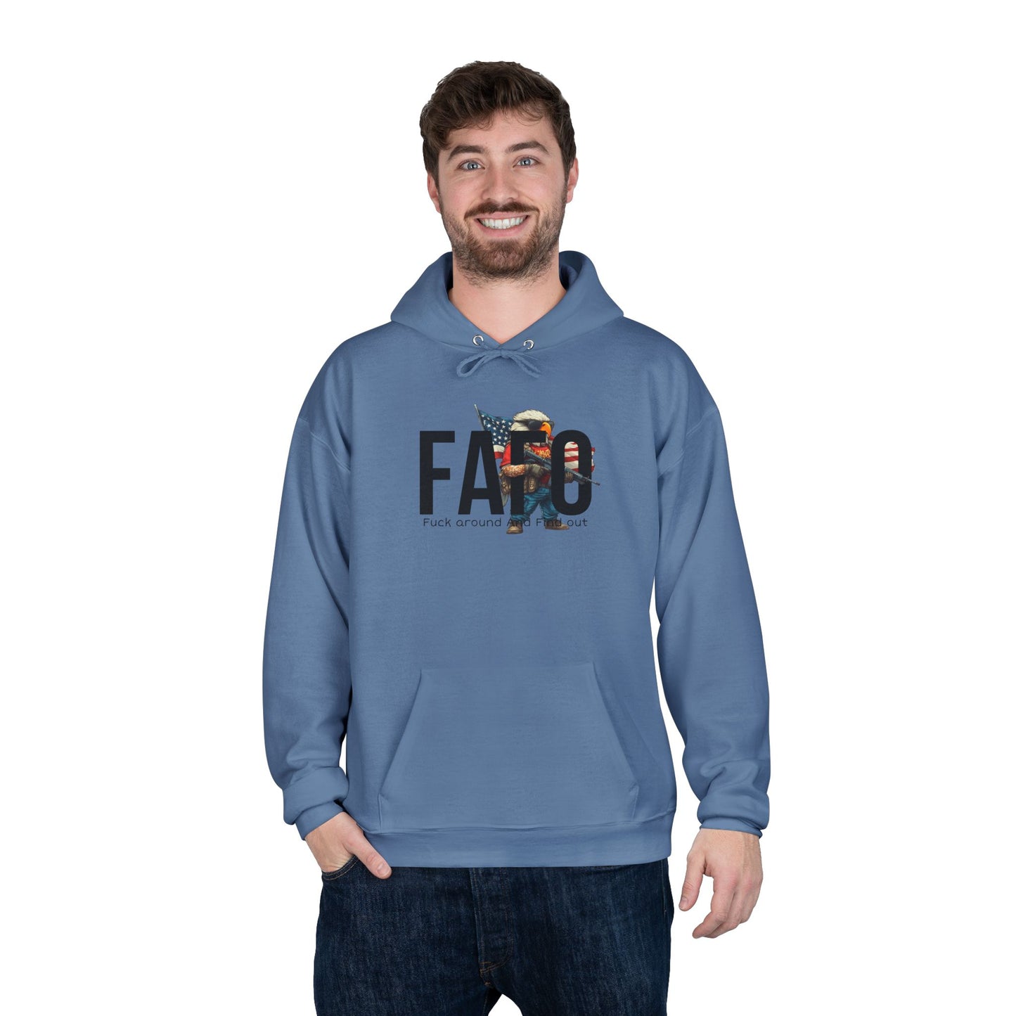 FAFO Trump print, Unisex EcoSmart® Pullover Hoodie Sweatshirt