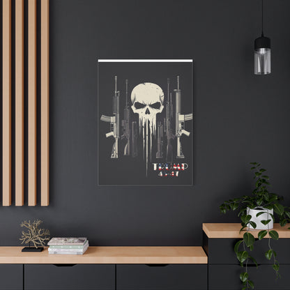 Trump print with skulls and guns, Matte Canvas, Stretched, 1.25"