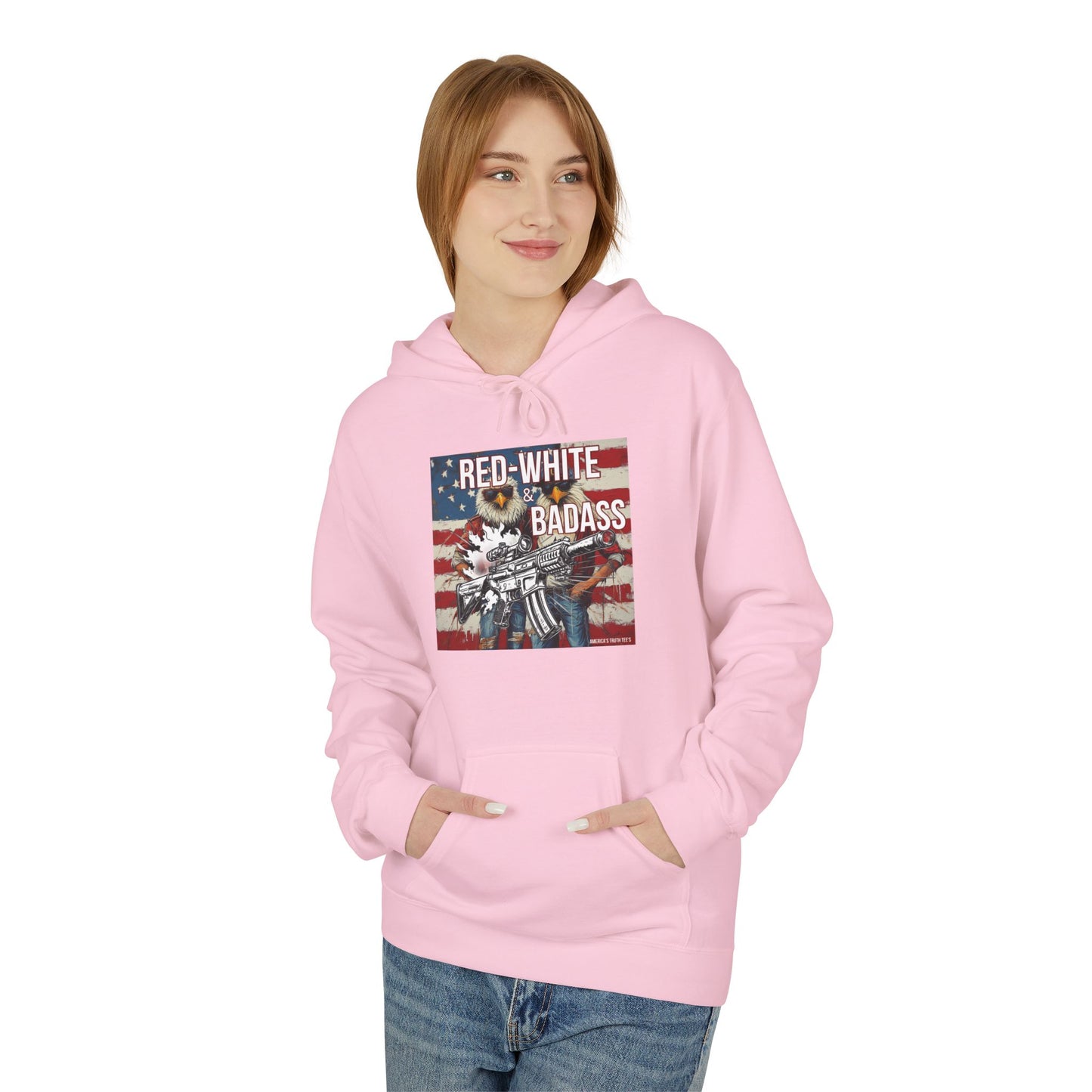 Red white and BA, trump printUnisex Midweight Softstyle Fleece Hoodie