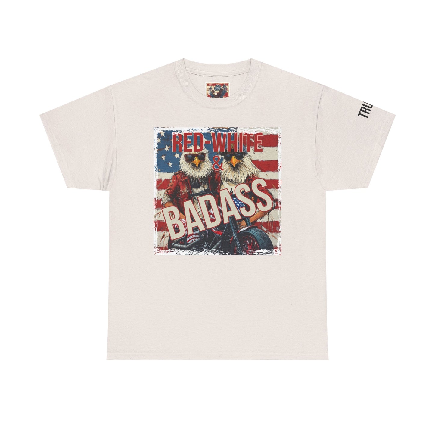 Red white and baddass trump print,Unisex Heavy Cotton Tee