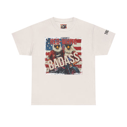 Red white and baddass trump print,Unisex Heavy Cotton Tee
