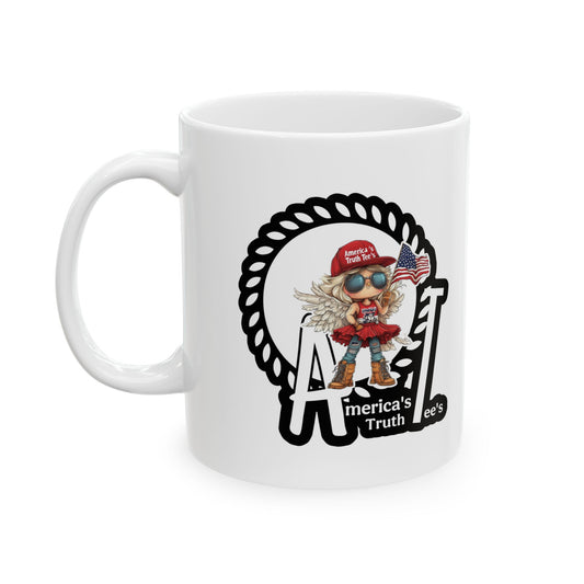 America’s Truth Tee’s logo and 45-47 print Ceramic Mug, (11oz, 15oz)