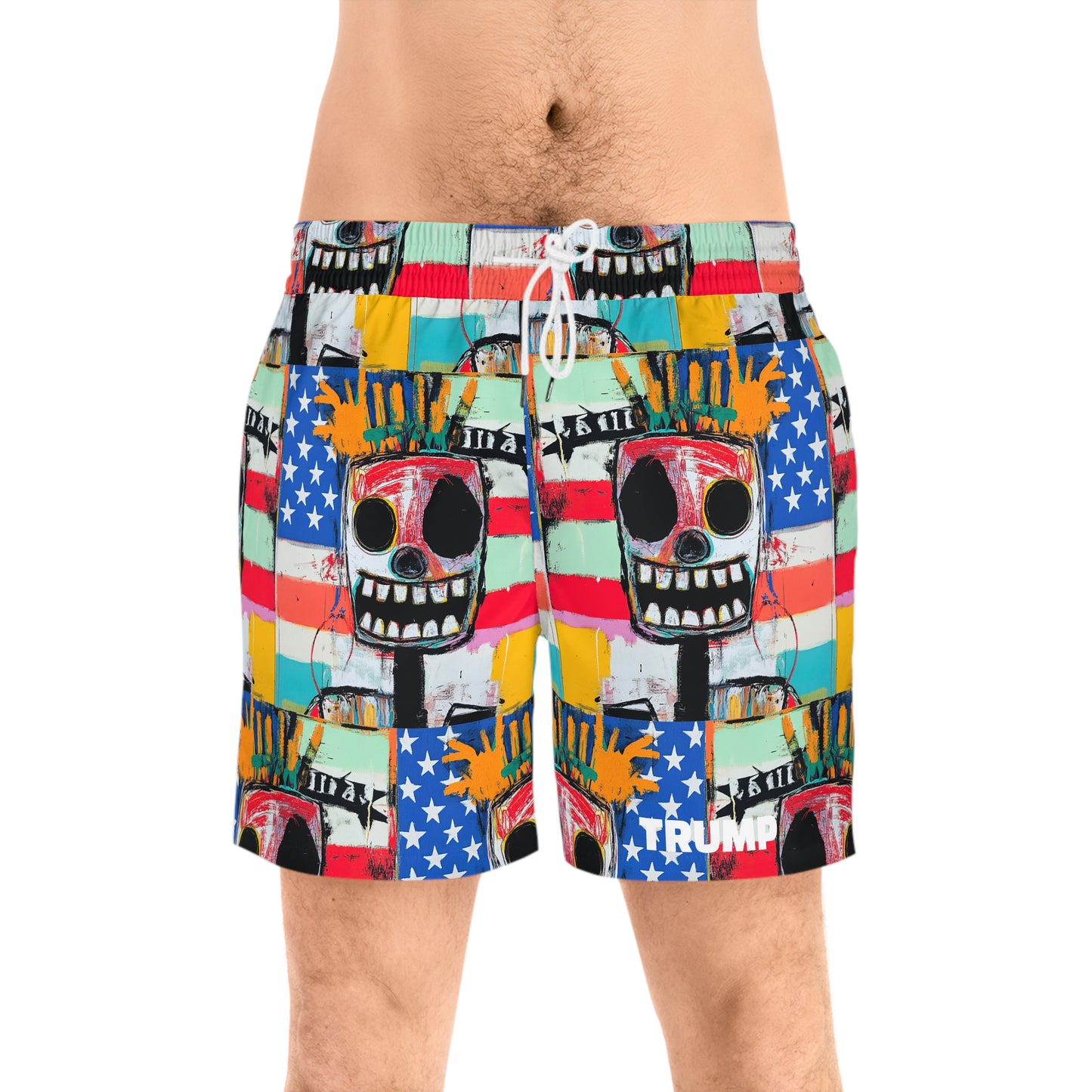 Vibrant Skull Swim Shorts for Beach Fun - Statement Swimwear