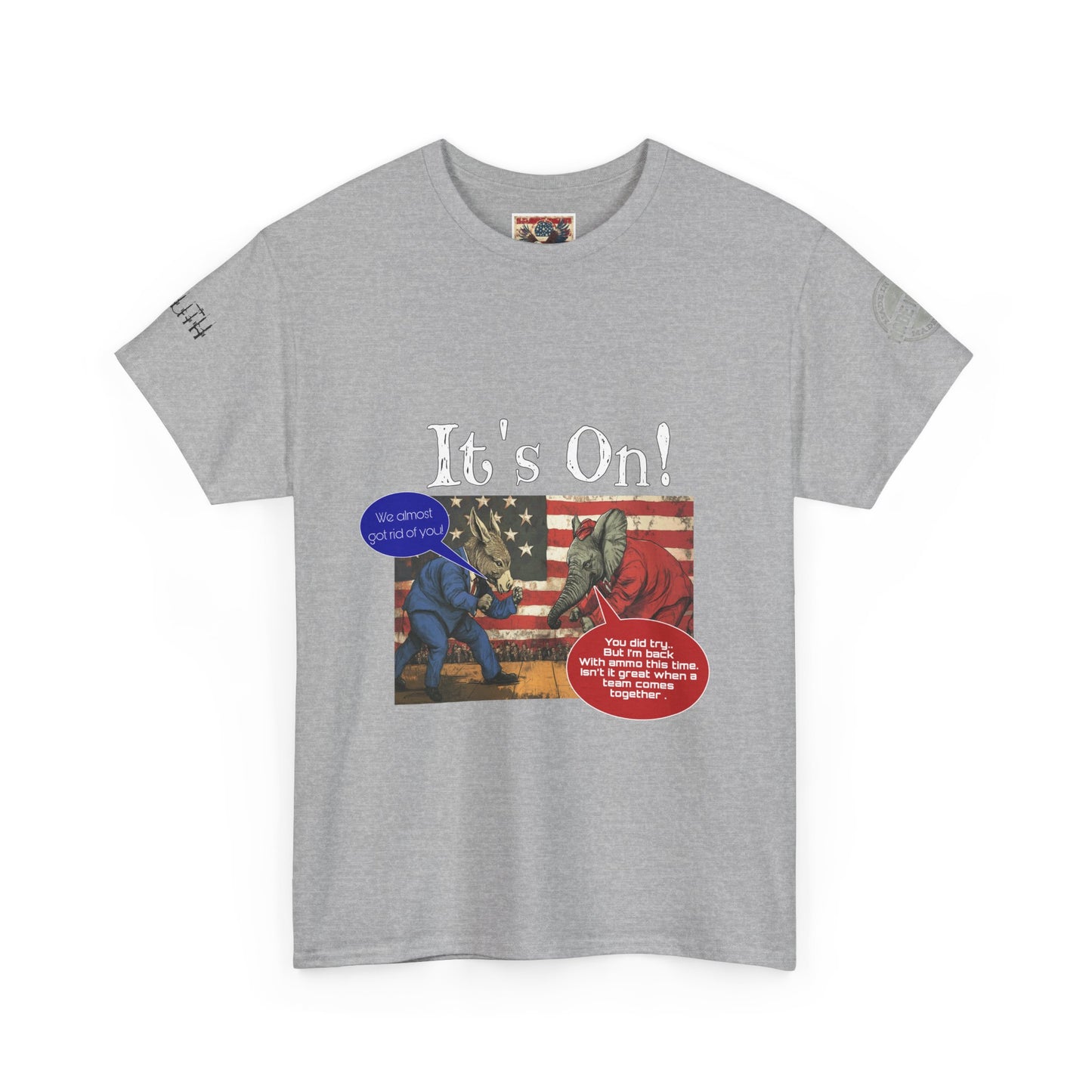 It’s on political, cartoon, print, Unisex Heavy Cotton Tee