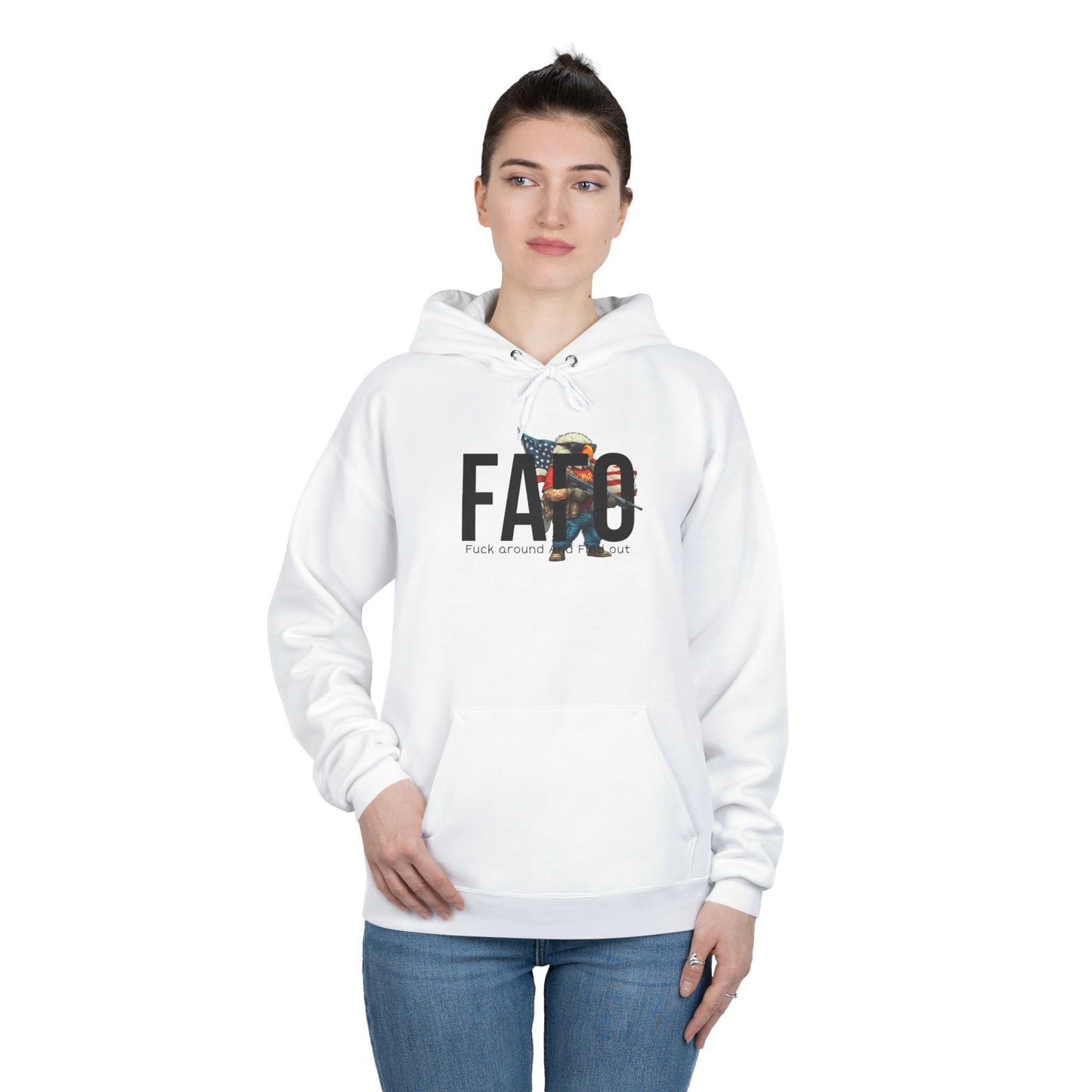 FAFO Trump print, Unisex EcoSmart® Pullover Hoodie Sweatshirt