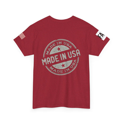 R- patriotic red white and badass trump print, Unisex Heavy Cotton Tee