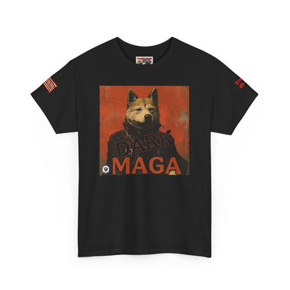 Dark MAGA d.o.g.e patriotic print, Unisex Heavy Cotton Tee