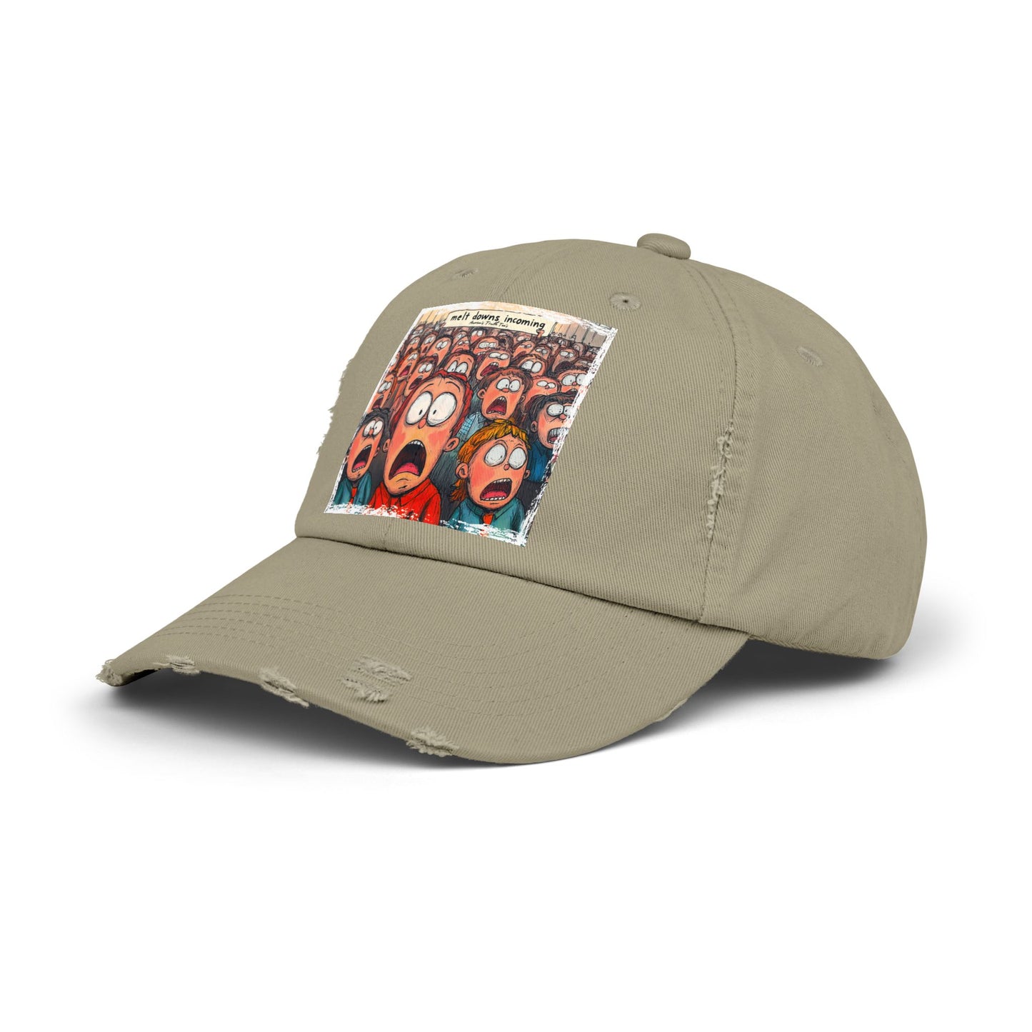 Meltdowns Incoming patriotic print, Unisex Distressed Cap