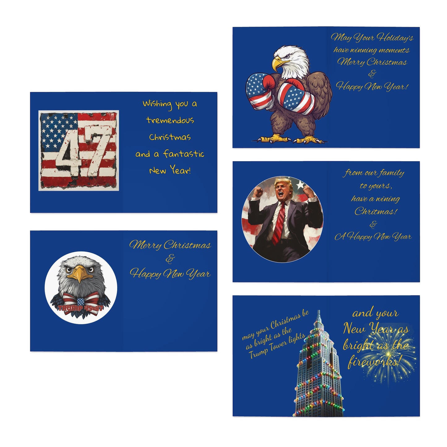 Trump Christmas Multi-Design Greeting Cards (5-Pack)