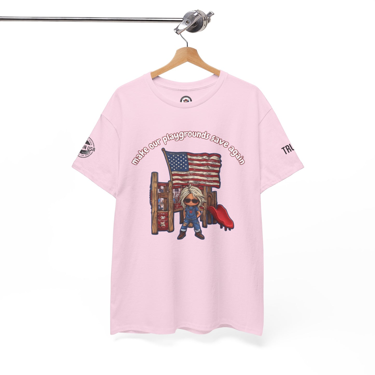 Make our playgrounds safe again trump print, Unisex Heavy Cotton Tee