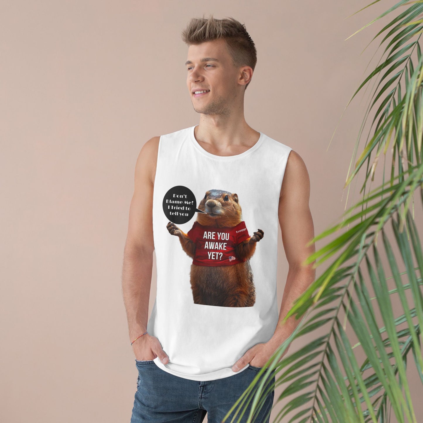 Cartoon patriotic don’t blame me print ,Unisex Barnard Tank