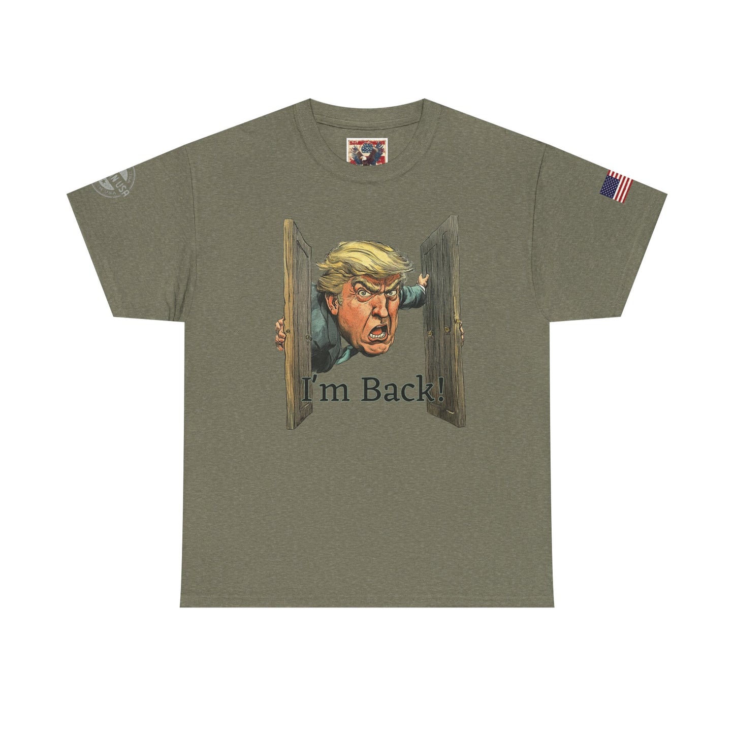 Comical Political Tee - 'I'm Back!' Trump 45-47 Unisex Heavy Cotton Tee