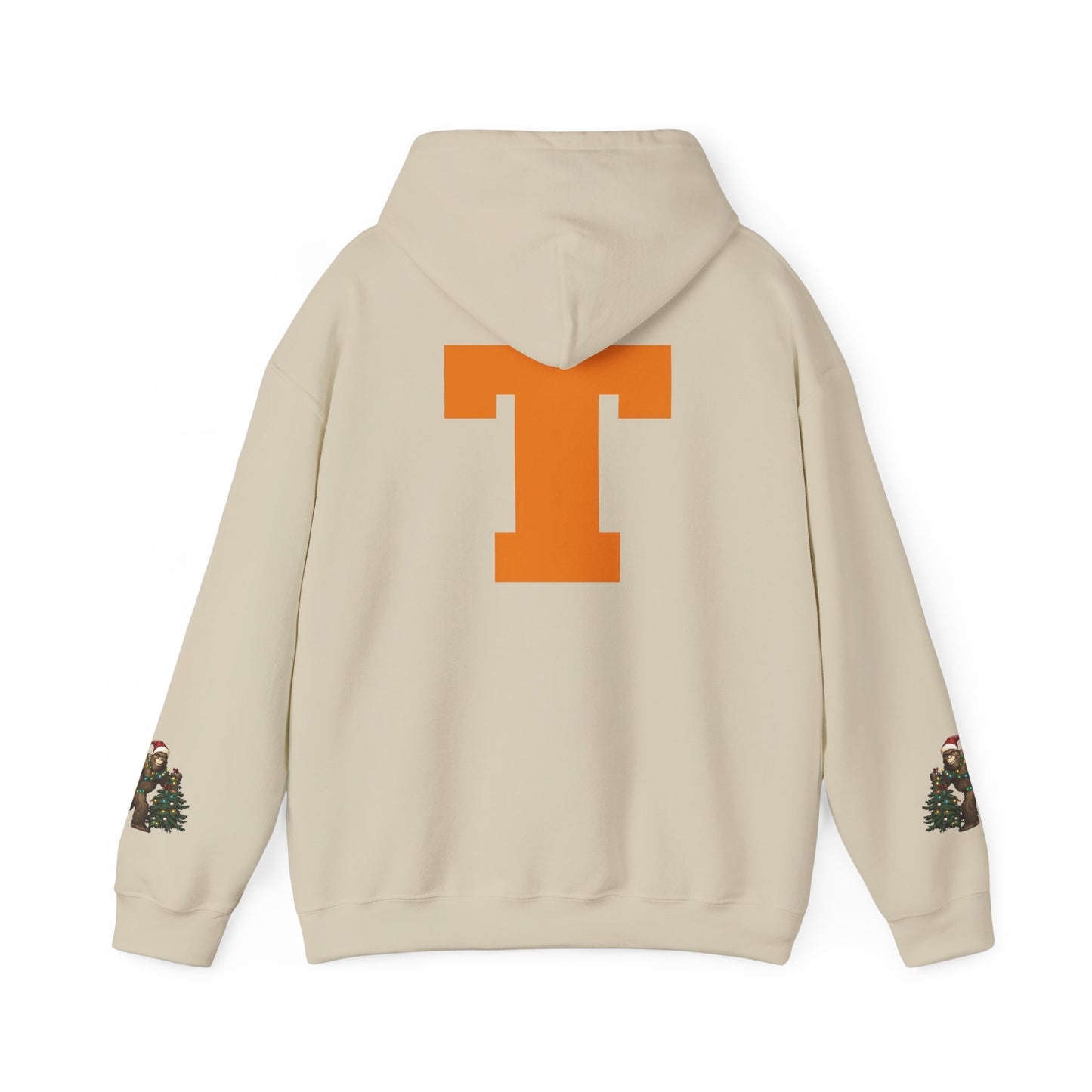 Sasquatch Christmas Hoodie — Holiday Bigfoot Sweater with Tree & Santa Hat