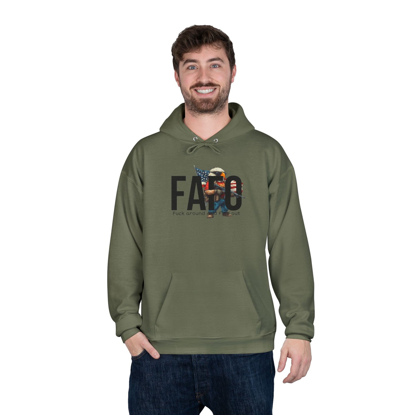 FAFO Trump print, Unisex EcoSmart® Pullover Hoodie Sweatshirt