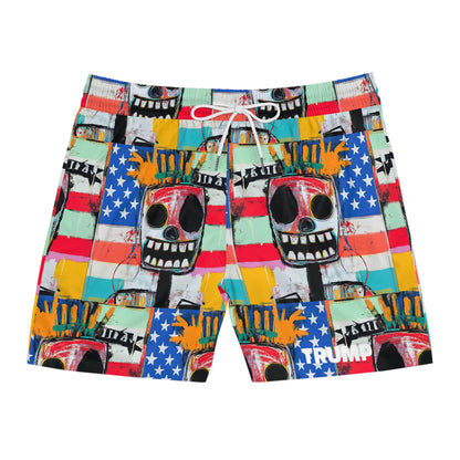 Vibrant Skull Swim Shorts for Beach Fun - Statement Swimwear