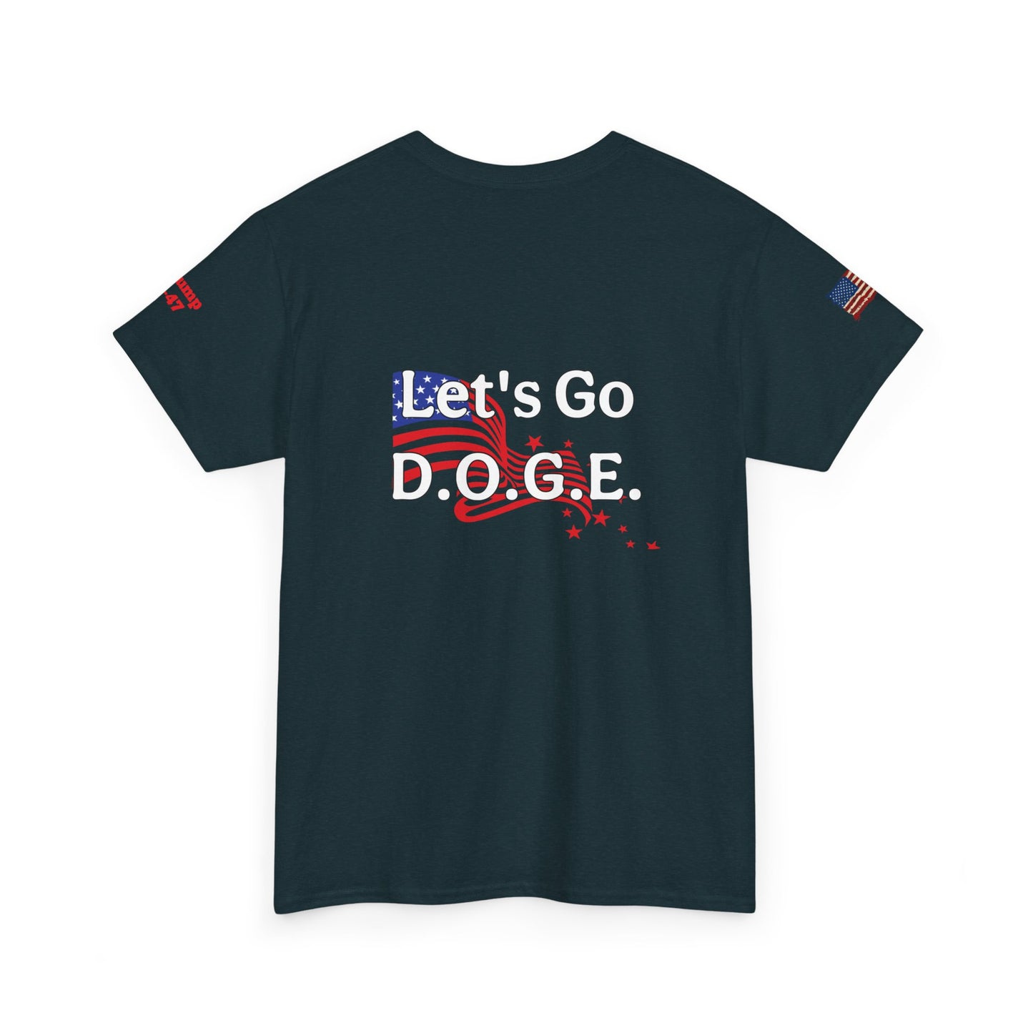 Dark MAGA d.o.g.e patriotic print, Unisex Heavy Cotton Tee