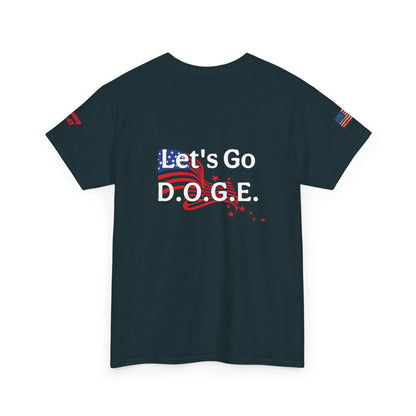 Dark MAGA d.o.g.e patriotic print, Unisex Heavy Cotton Tee