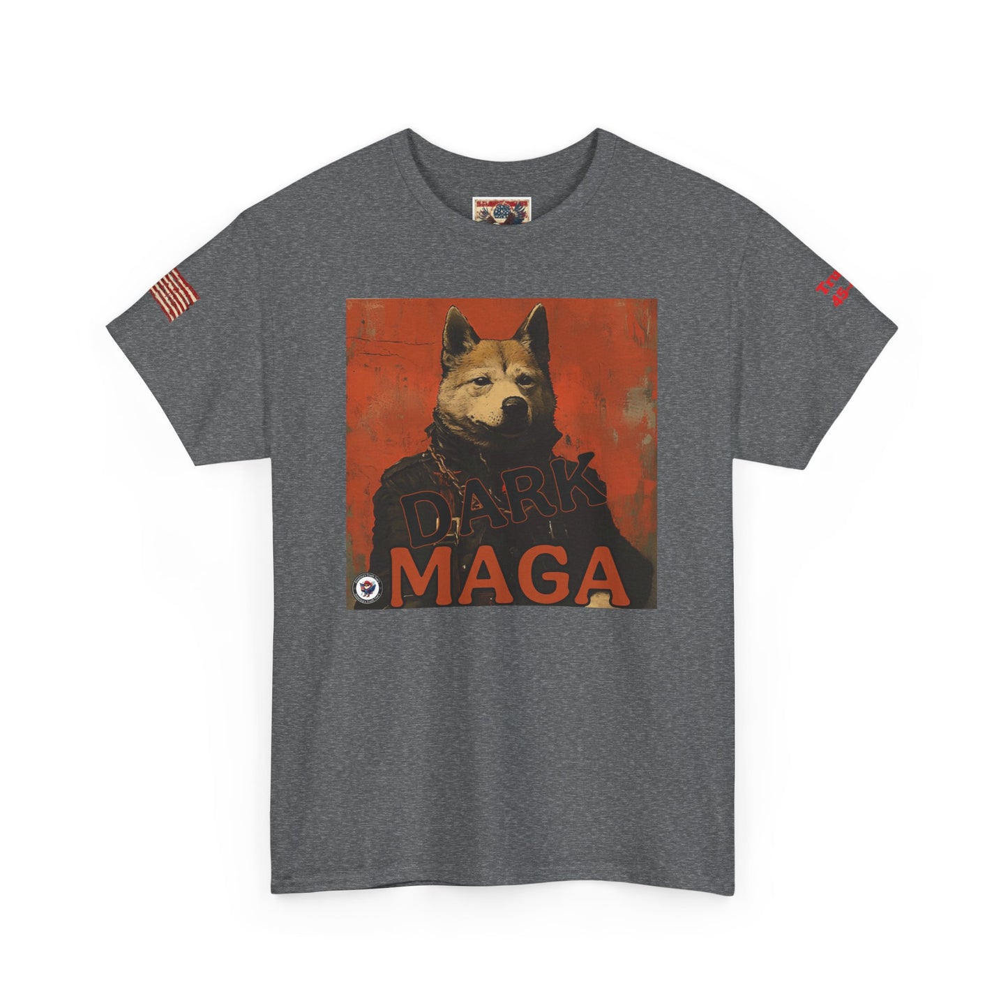 Dark MAGA d.o.g.e patriotic print, Unisex Heavy Cotton Tee