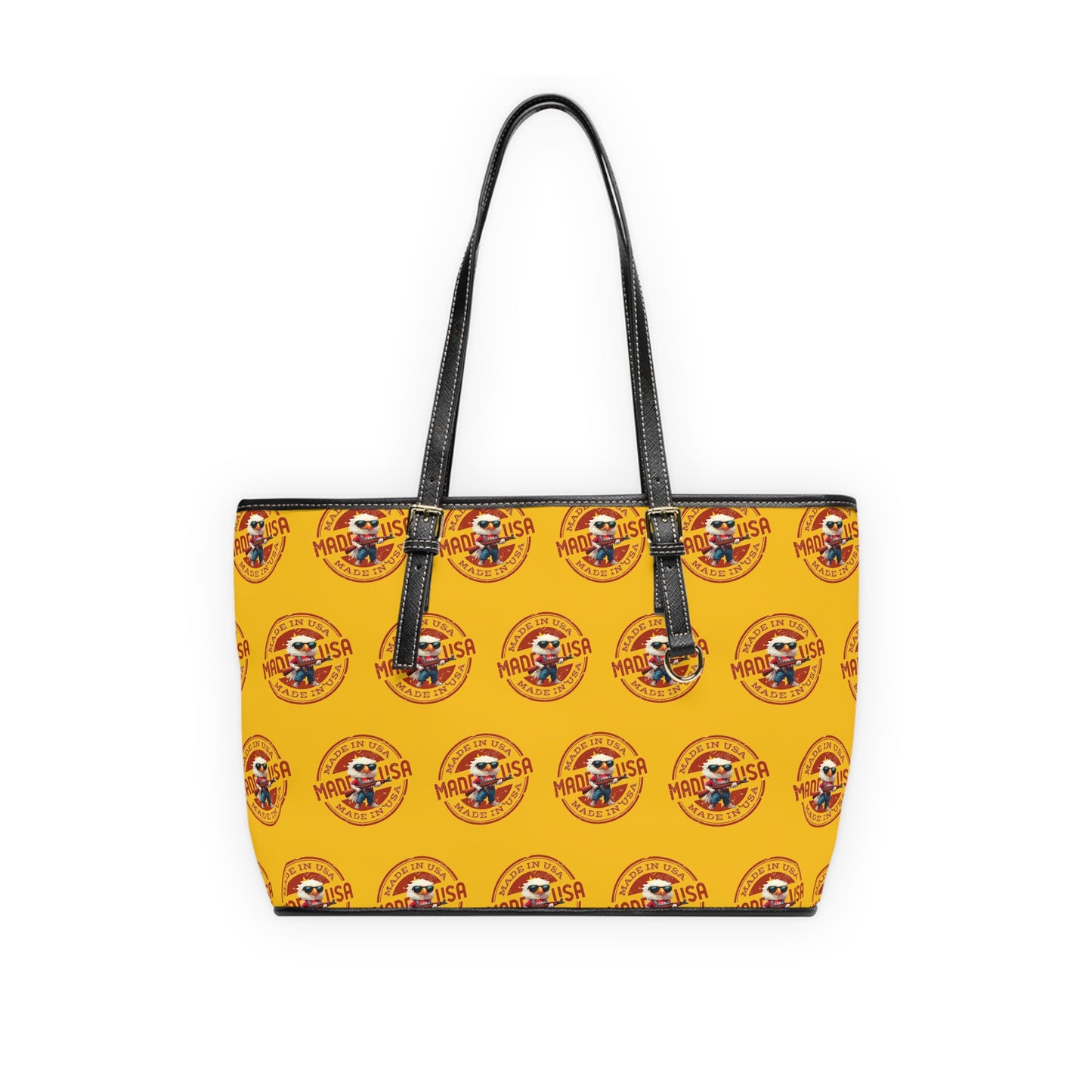 Made in America with eagle print PU Leather Shoulder Bag