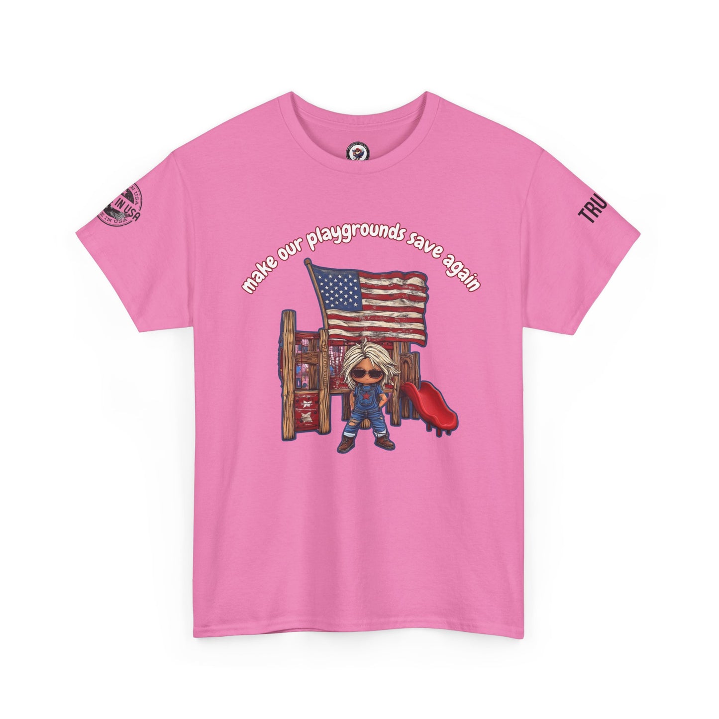 Make our playgrounds safe again trump print, Unisex Heavy Cotton Tee