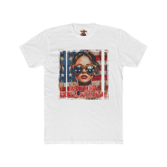 Unisex Cotton Crew Tee - 'Women for Trump 45-47' Vintage Style