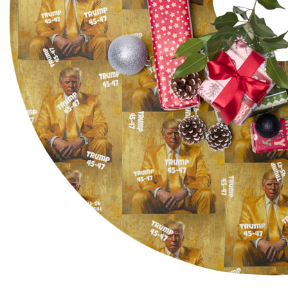 Trump gold Christmas Tree Skirts