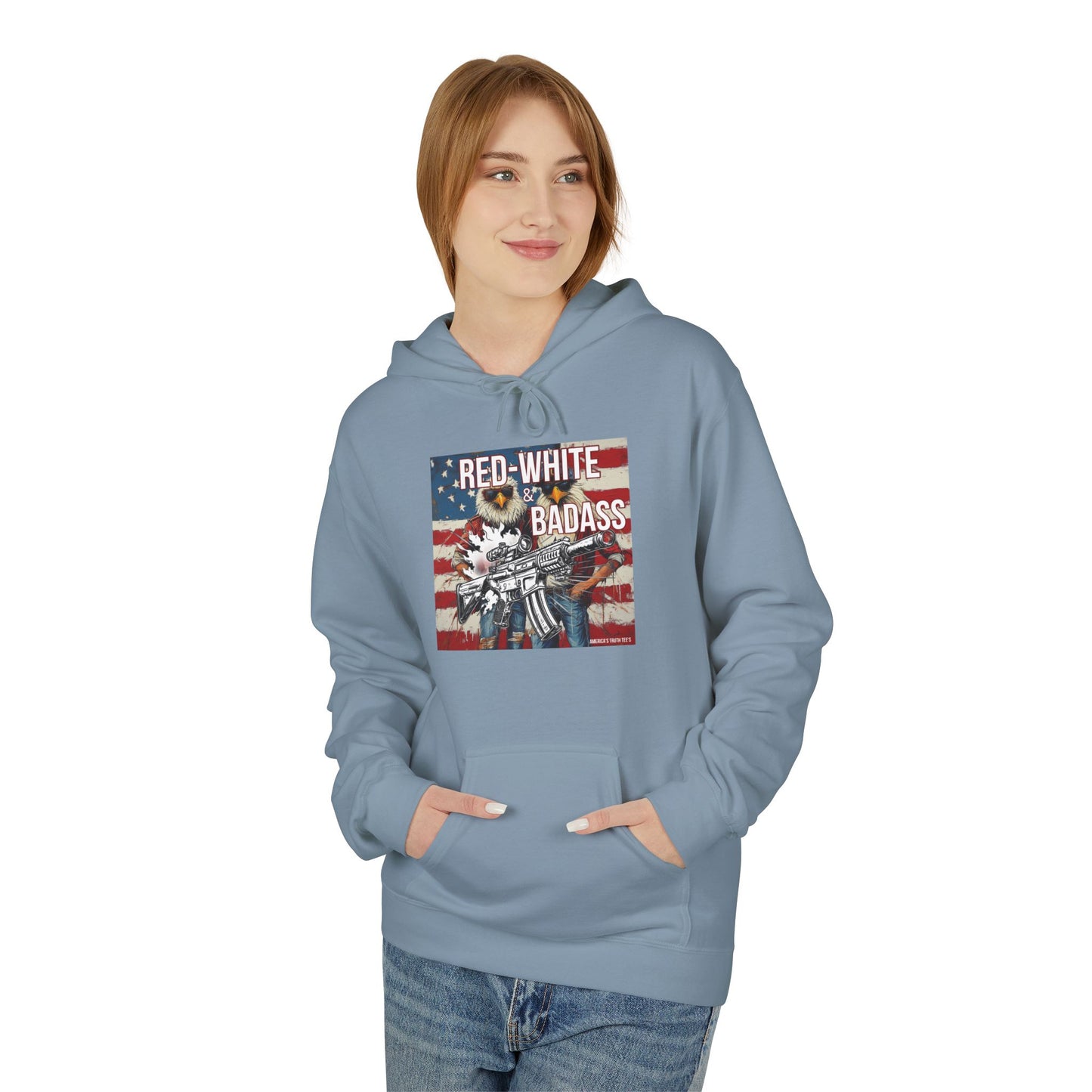 Red white and BA, trump printUnisex Midweight Softstyle Fleece Hoodie