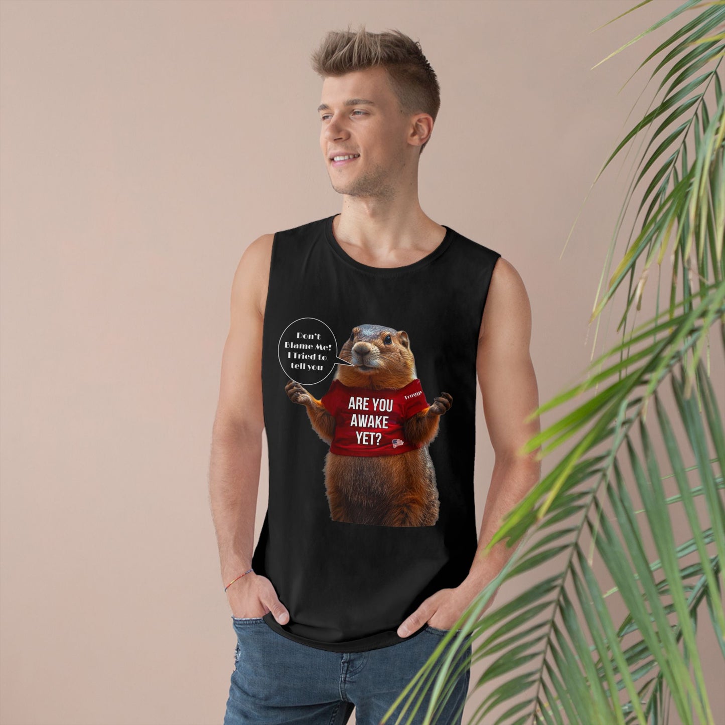 Cartoon patriotic don’t blame me print ,Unisex Barnard Tank