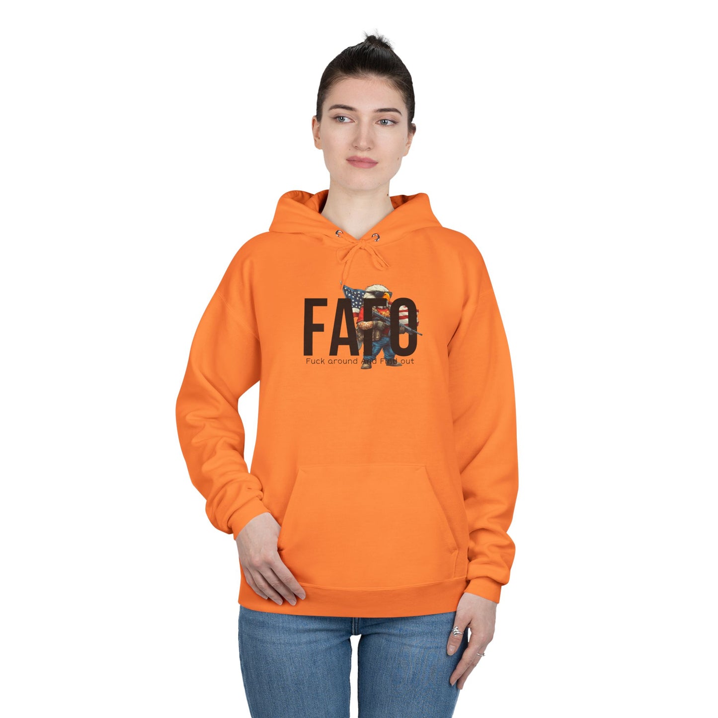 FAFO Trump print, Unisex EcoSmart® Pullover Hoodie Sweatshirt