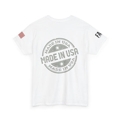 R- patriotic red white and badass trump print, Unisex Heavy Cotton Tee