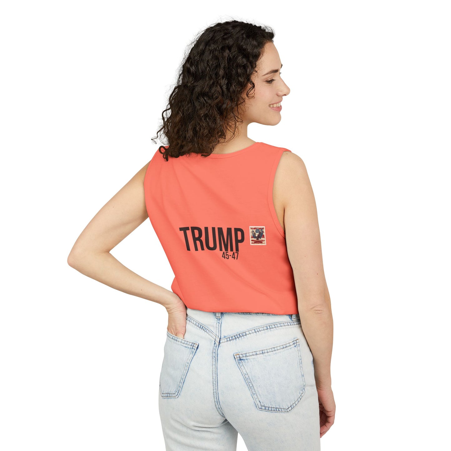 Doge trump cartoon print, Unisex Garment-Dyed Tank Top