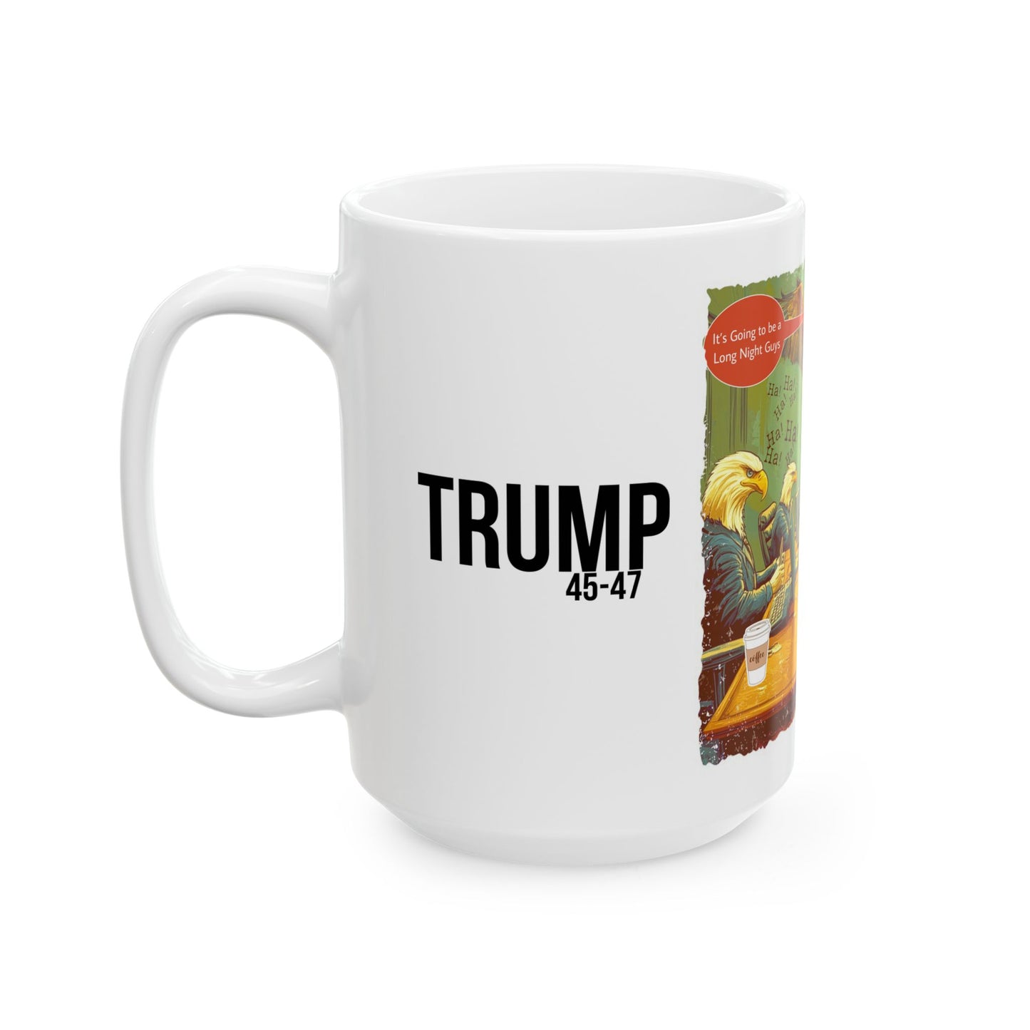 Doge cartoon trump print, Ceramic Mug, (11oz, 15oz)