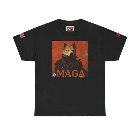 Dark MAGA d.o.g.e patriotic print, Unisex Heavy Cotton Tee