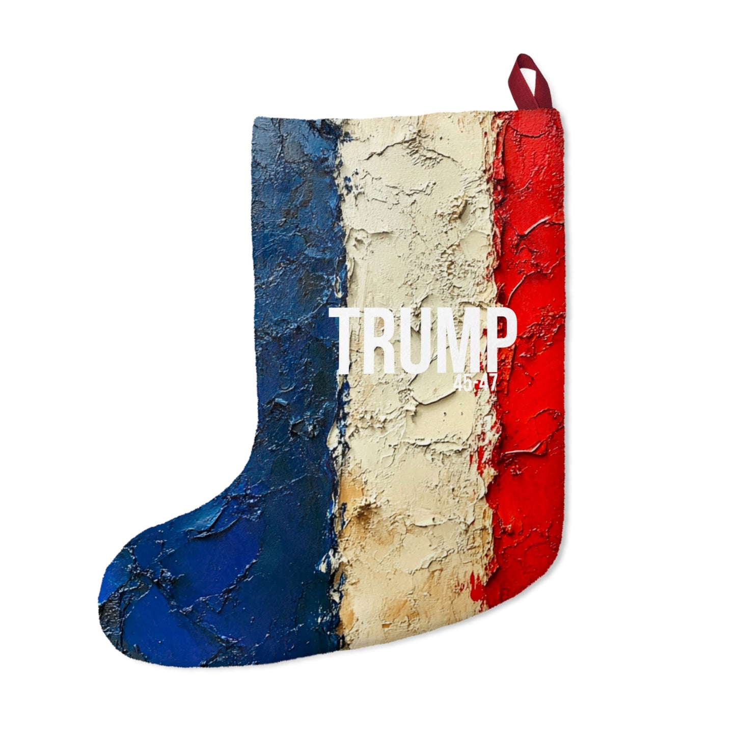 Red white and blue trump Christmas Stockings