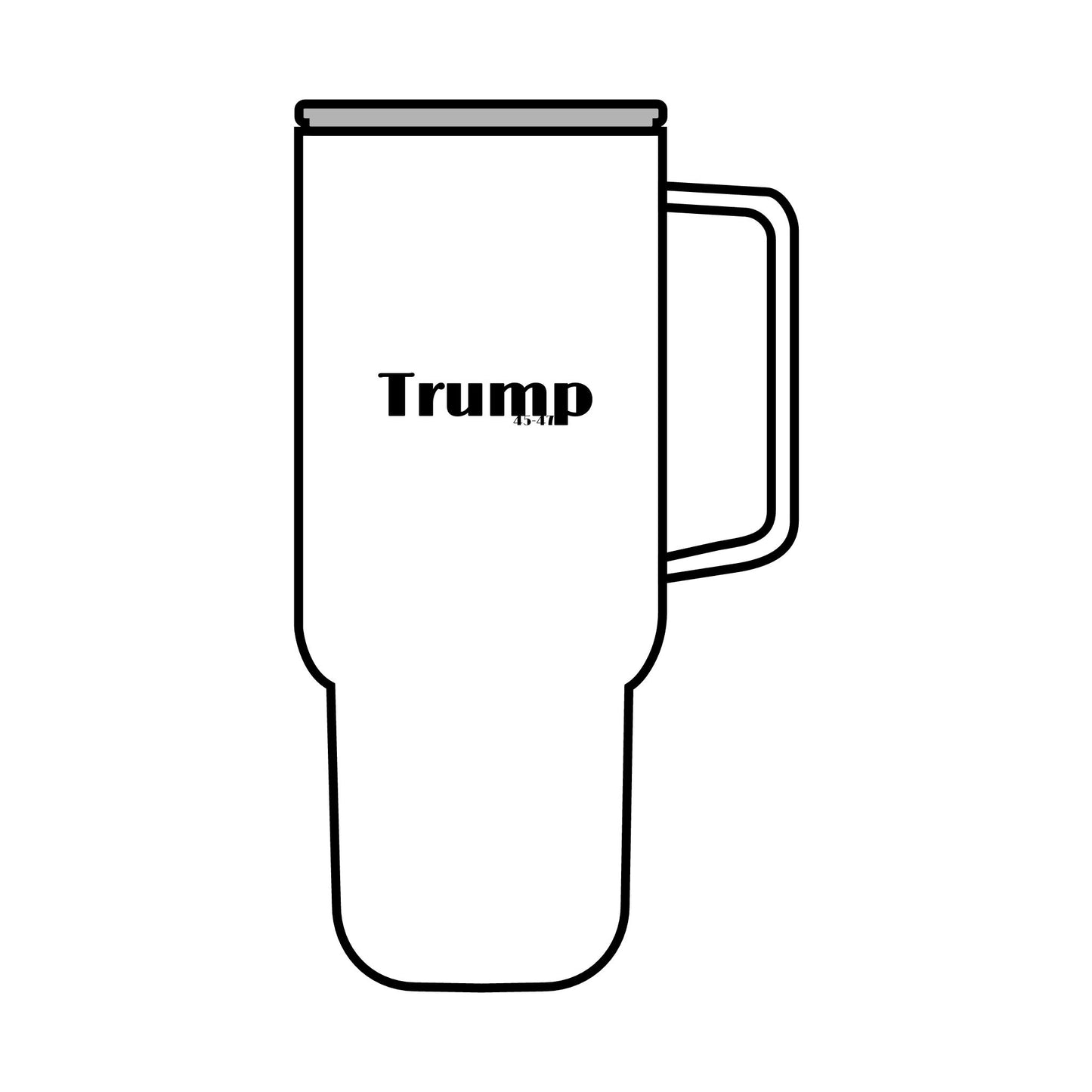 Trump cartoon print, Insulated Tumbler with Lid, 40oz (Engraving)