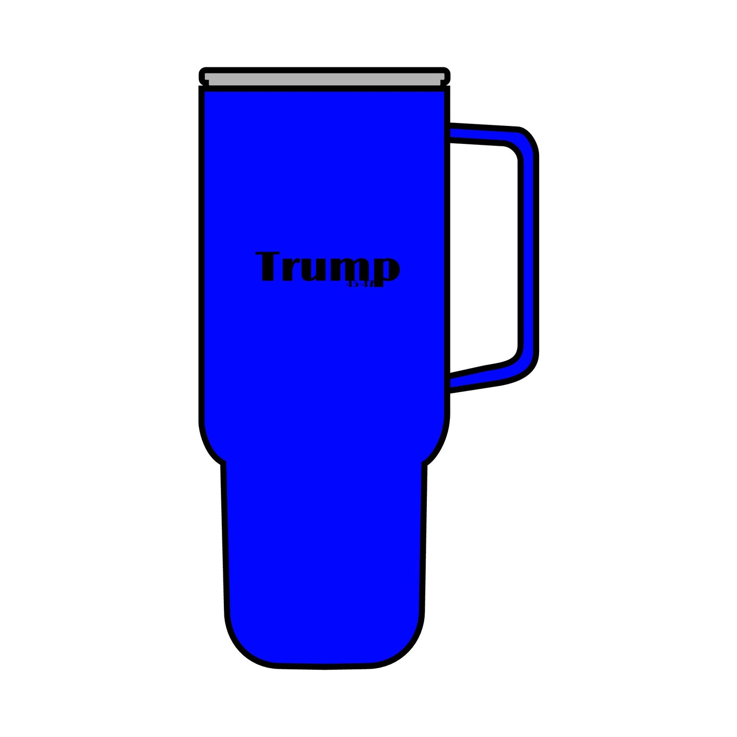 Trump cartoon print, Insulated Tumbler with Lid, 40oz (Engraving)