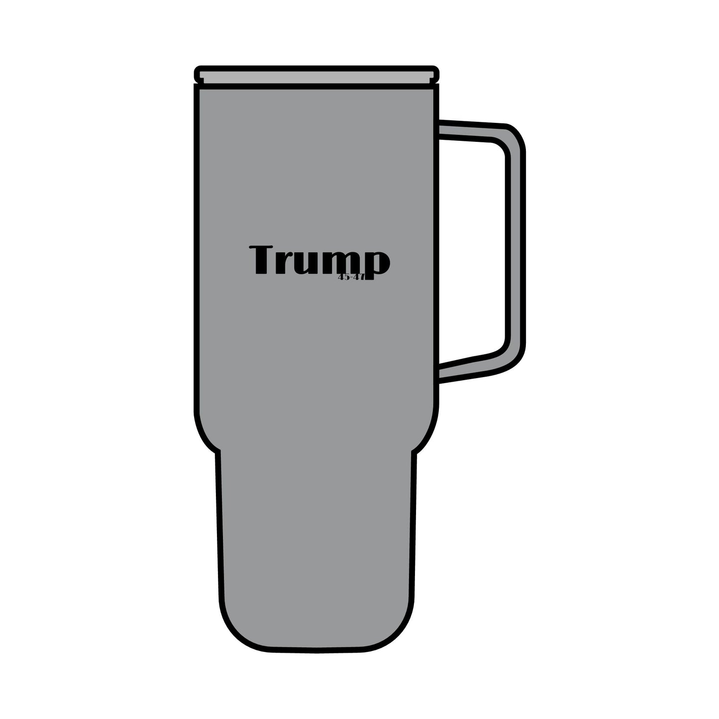 Trump cartoon print, Insulated Tumbler with Lid, 40oz (Engraving)