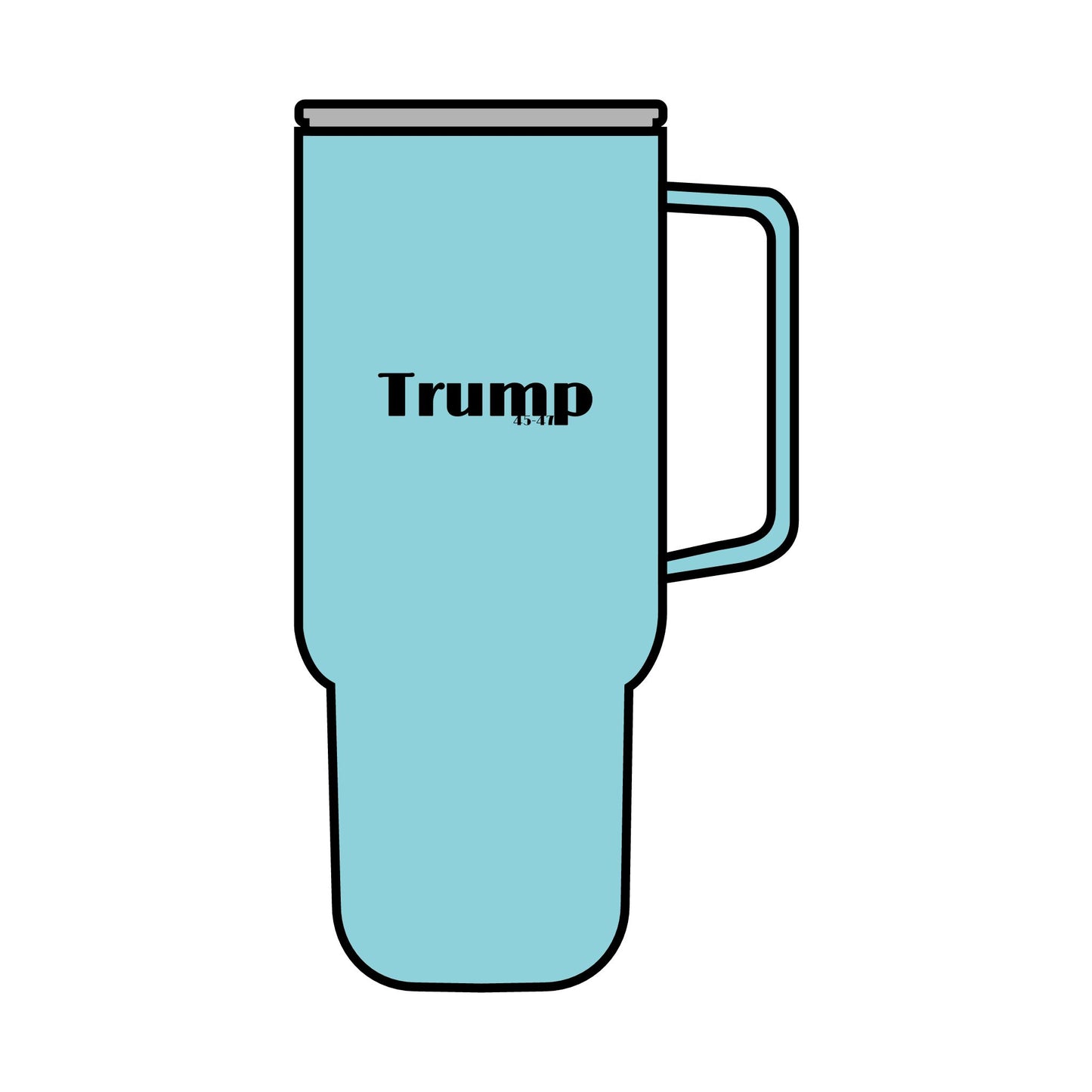 Trump cartoon print, Insulated Tumbler with Lid, 40oz (Engraving)