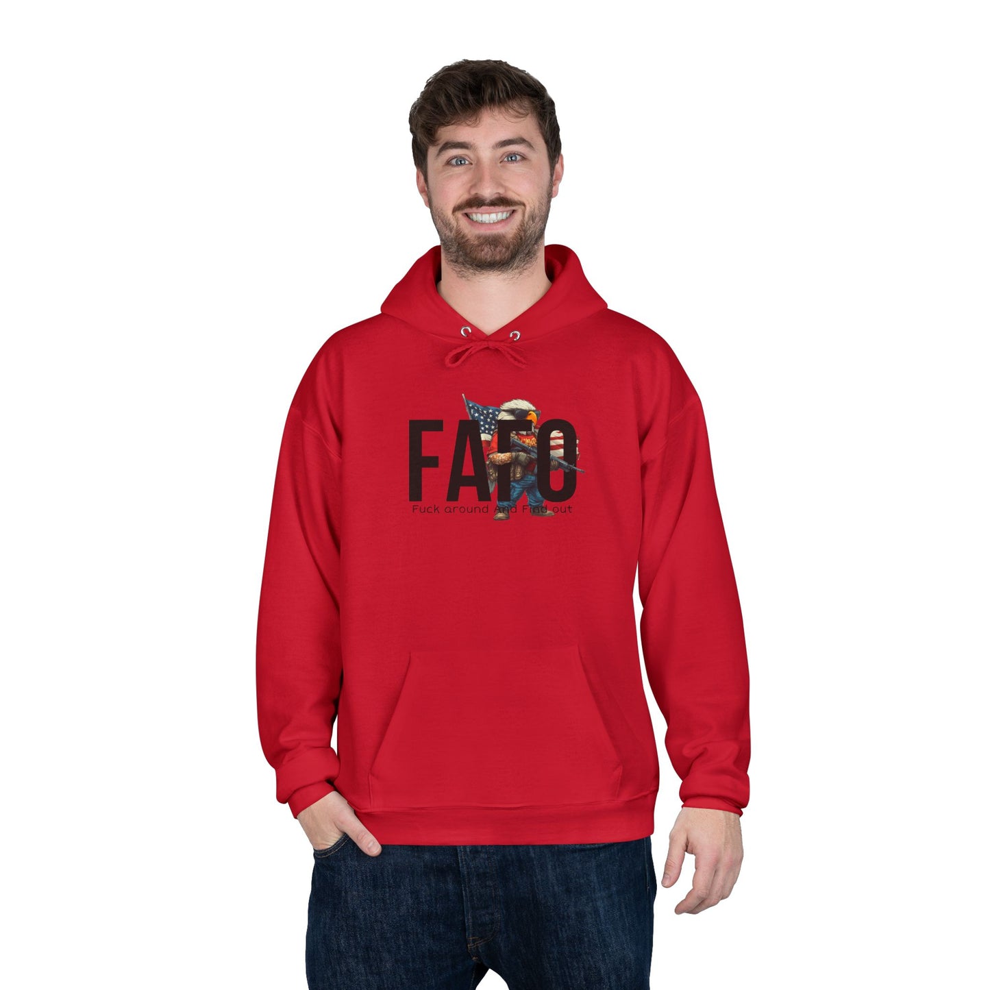 FAFO Trump print, Unisex EcoSmart® Pullover Hoodie Sweatshirt