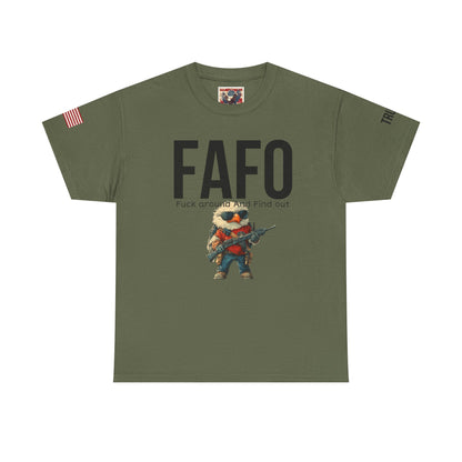 patriotic cartoon  f around print, Unisex Heavy Cotton Tee