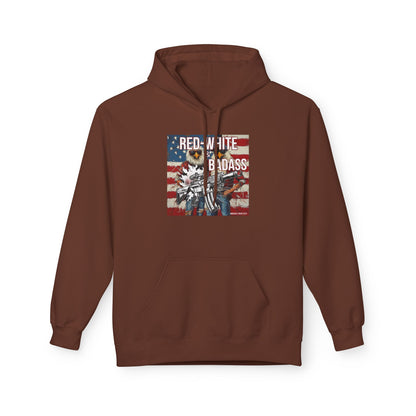 Red white and BA, trump printUnisex Midweight Softstyle Fleece Hoodie