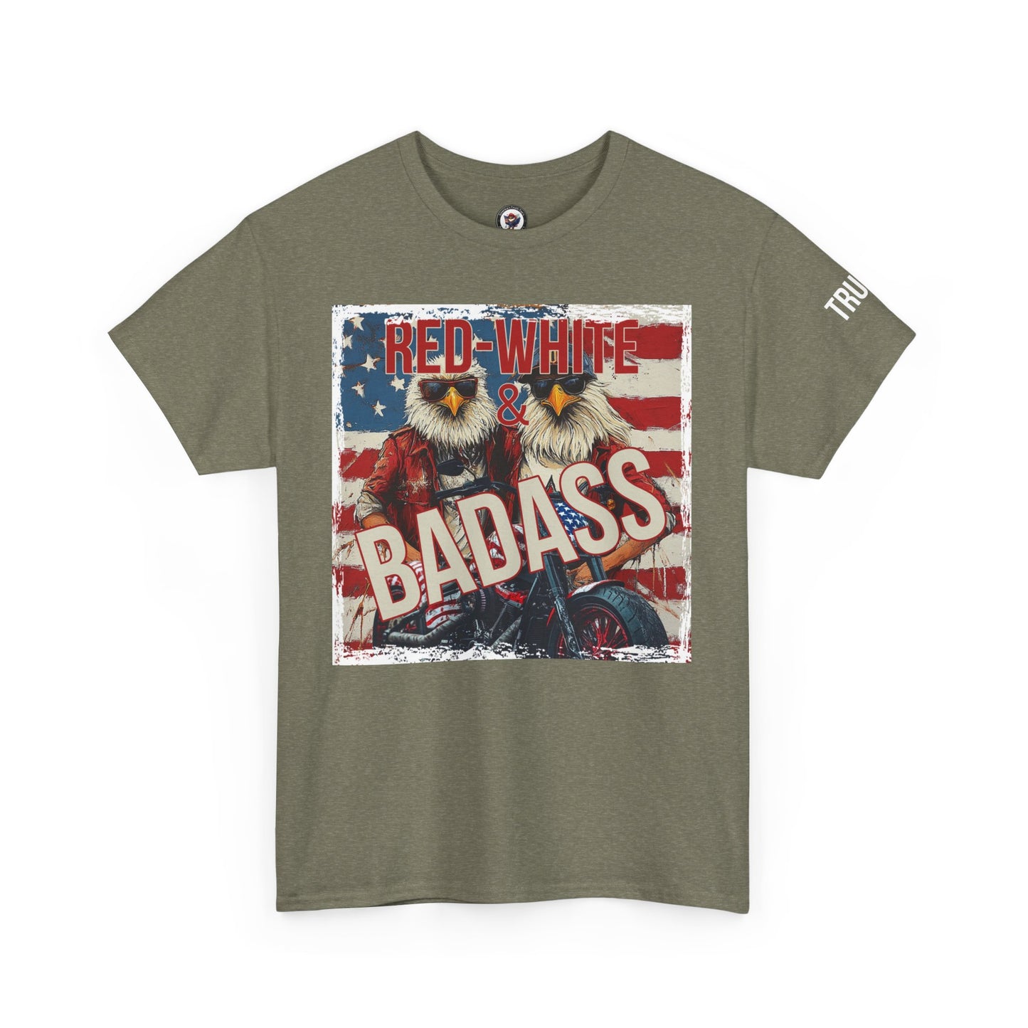 Red white and baddass trump print,Unisex Heavy Cotton Tee