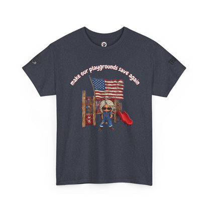 Make our playgrounds safe again trump print, Unisex Heavy Cotton Tee