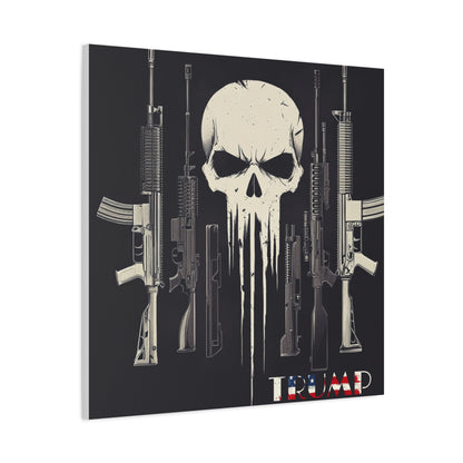Trump print with skulls and guns, Matte Canvas, Stretched, 1.25"