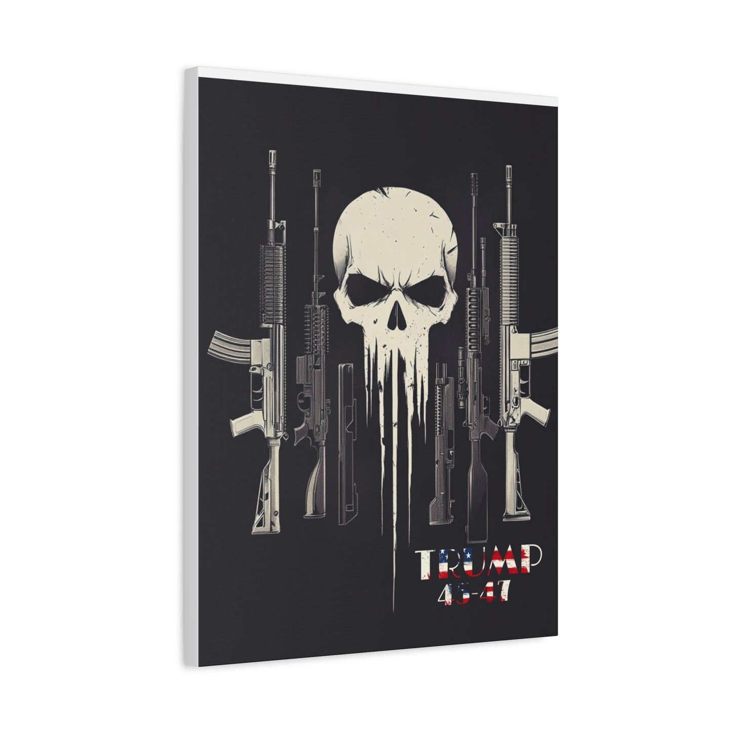 Trump print with skulls and guns, Matte Canvas, Stretched, 1.25"