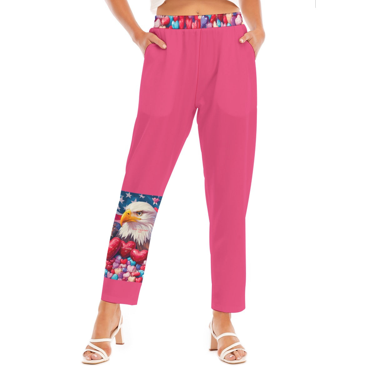 Vday Print Women's Loose Straight-leg Pants