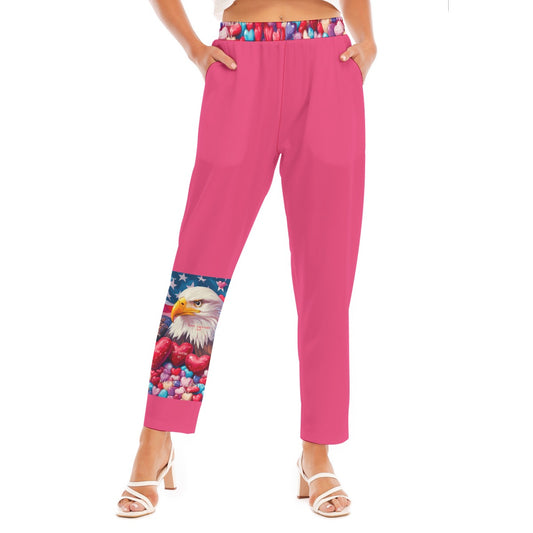 Vday Print Women's Loose Straight-leg Pants