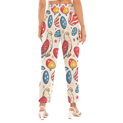 Easter Print Women's Loose Straight-leg Pants