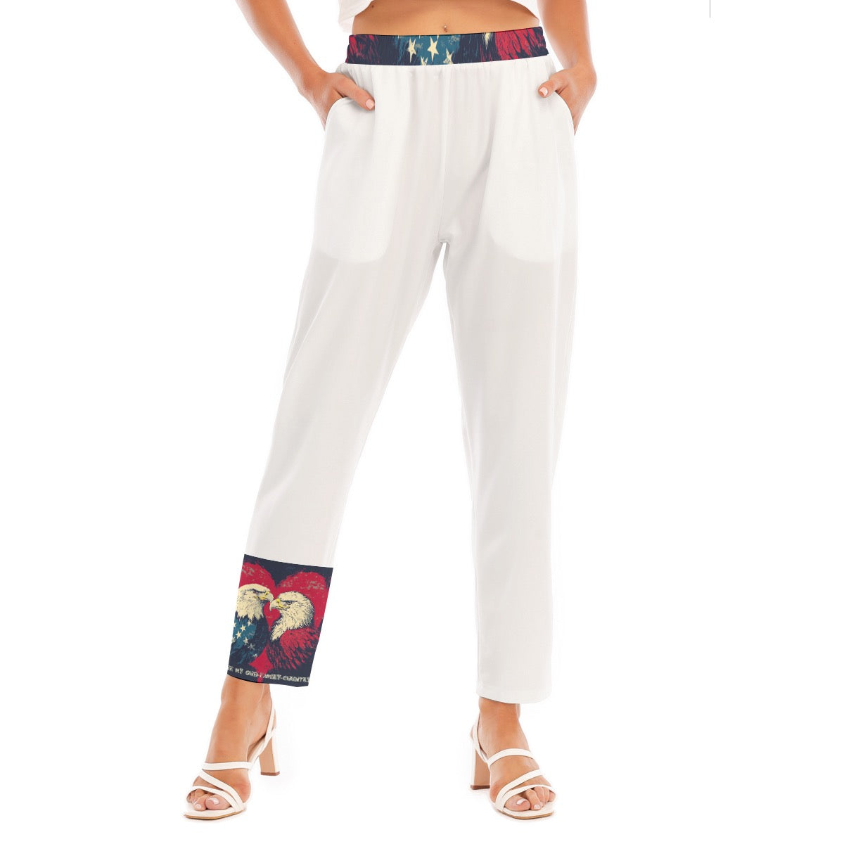 God-family-country,  Print Women's Loose Straight-leg Pants