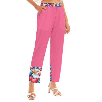 V day Print Women's Loose Straight-leg Pants